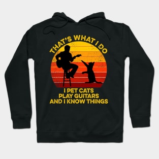 That's What I Do I Pet Cats Play Guitars And I Know Things Hoodie